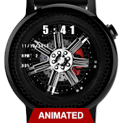 Watch Face Spinning Car Wheel - Wear OS Smartwatch